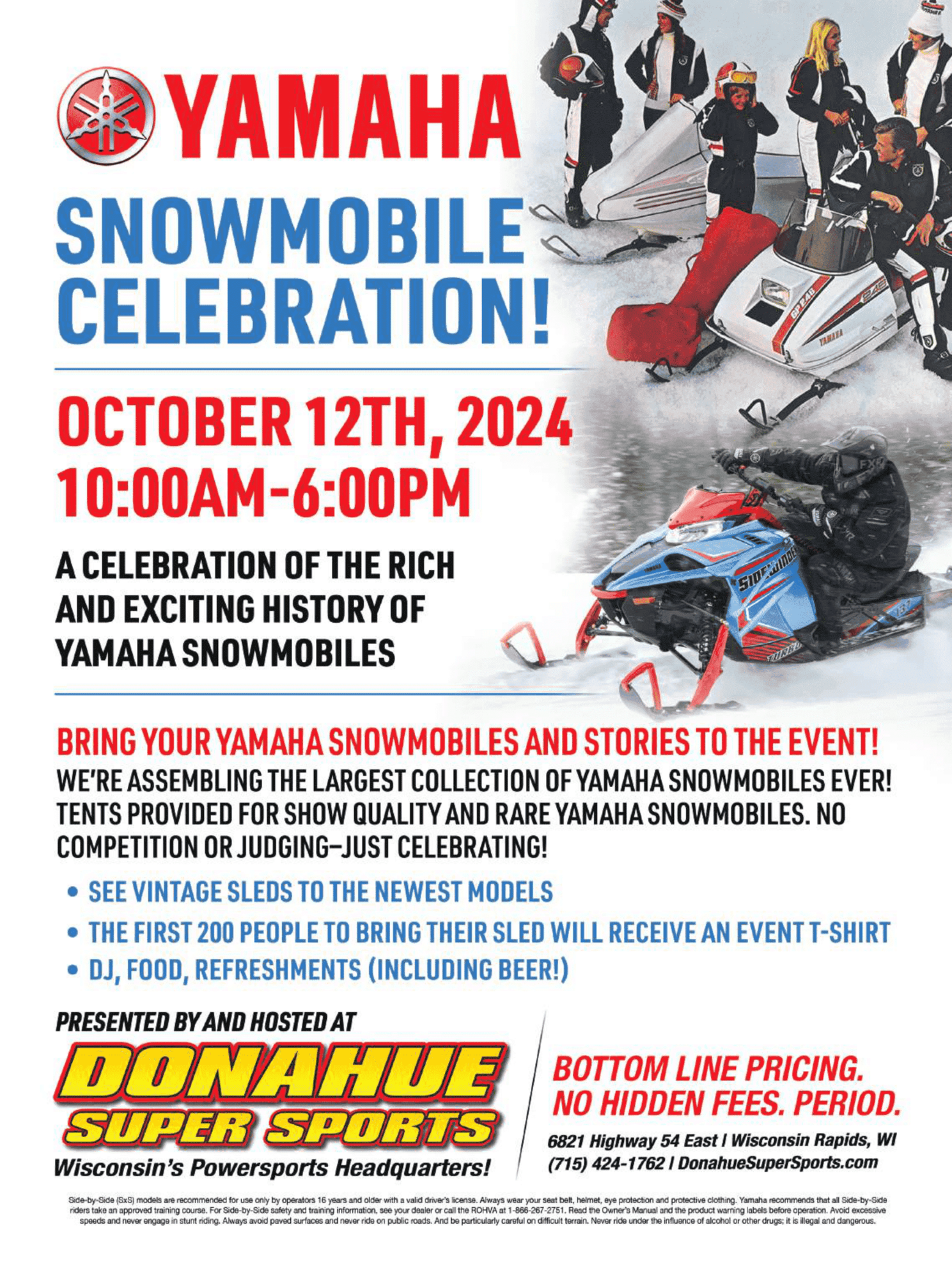 Donahue Super Sports Event - Yamaha Snowmobile Celebration Banner